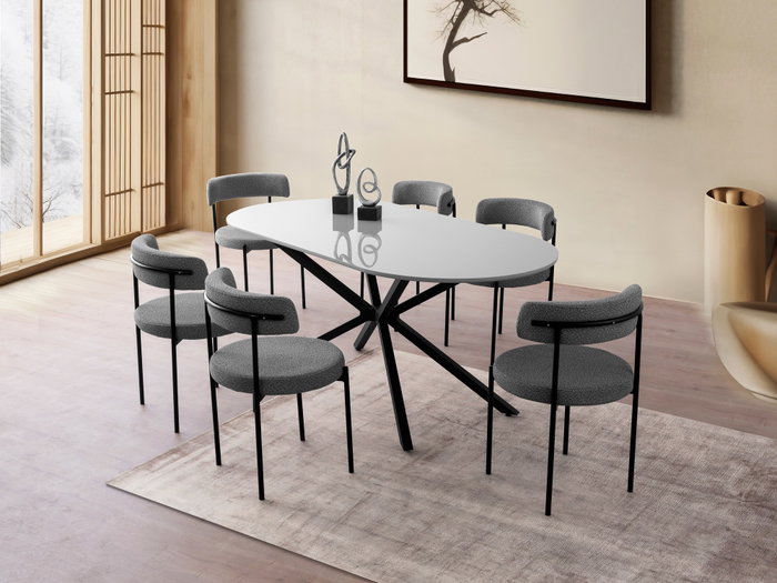 Hanah Home Aura - 3013 Mesa de Comedor Gris Claro